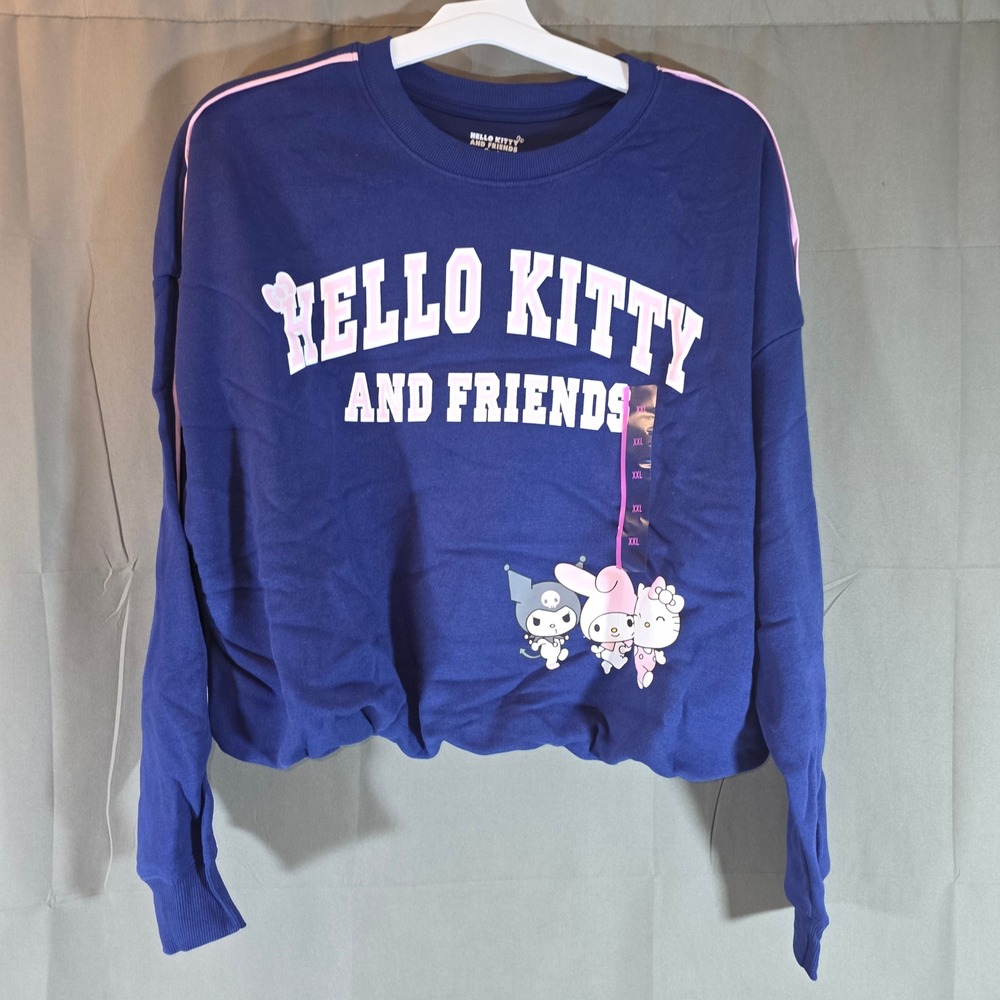 Sanrio Hello Kitty and Friends Sweatshirt Blue Kuromi My Melody XXL